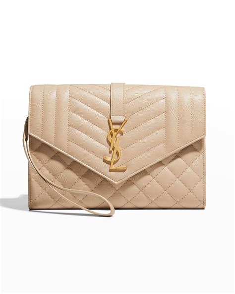 ysl envelope clutch white|ysl monogram clutch sale.